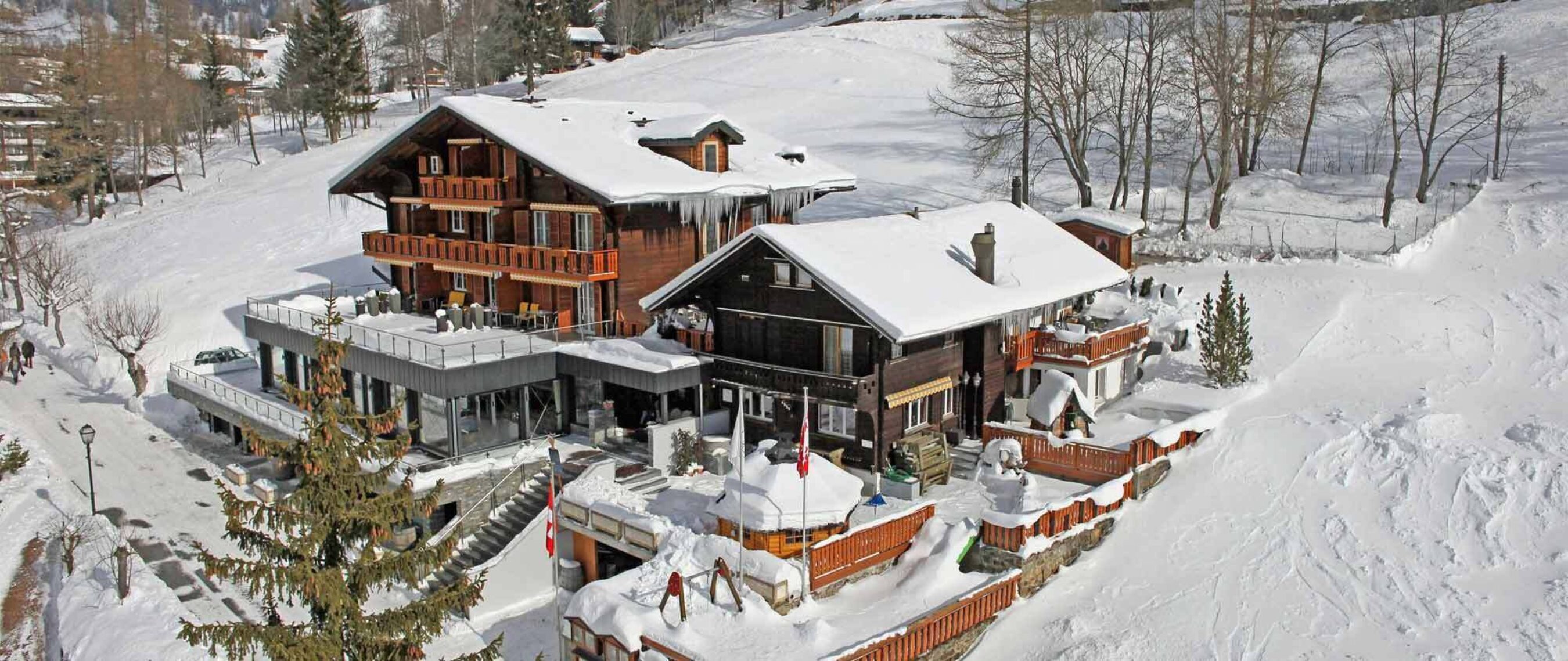 Skihotel direkt an der Piste in der Schweiz